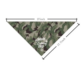 K32 Camouflage Dog Bandana - Happy Birthday Dad Dog Scarf Accessory for Pet Scarf Gift