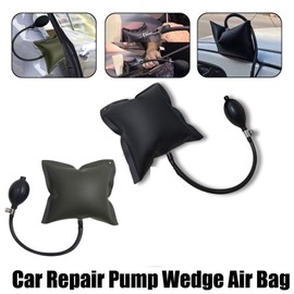 Mounting Cushion, Pack of 2 Square Pneumatic Tensioner Alignment Tool, Inflatable Shim TPU Universal Pump Wedge Shim for Car, Doors, Windows, Car Repair, Green, Black, 15 x 16 cm