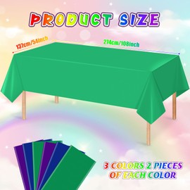 YIDAKO 6pcs Video Game Party Tablecloth,Plastic Table Cloth Disposable Green Blue Purple Table Cover for Video Games Theme Parties,Gaming Fans Birthday Party Decorations,54 x 108 Inch