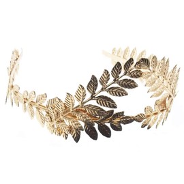GCDN Handmade Jewellery Bridal Hair Accessories Laurel Crown Headpiece Tiara Girls Women Wedding Headband Retro, Gold, Free Size