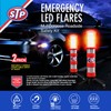 STP Emergency LED Road Flares, 3 Separate Lighting Modes: Flashing