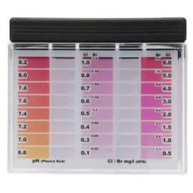 POWERHAUS24 Premium Rapid Tester with 200 Test Tablets, 100x Free Chlorine/Bromine and 100x pH, Detailed Colour Scale, up to 16 Colour Gradations, Reagents Made in Germany