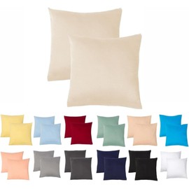 Livessa Set of 2 cushion covers, 80 x 80 cm, made of 100% cotton jersey fabric - concealed zip, pillowcase 80 x 80 cm, cushion cover, ultra soft and breathable, Oeko-Tex certified, zip