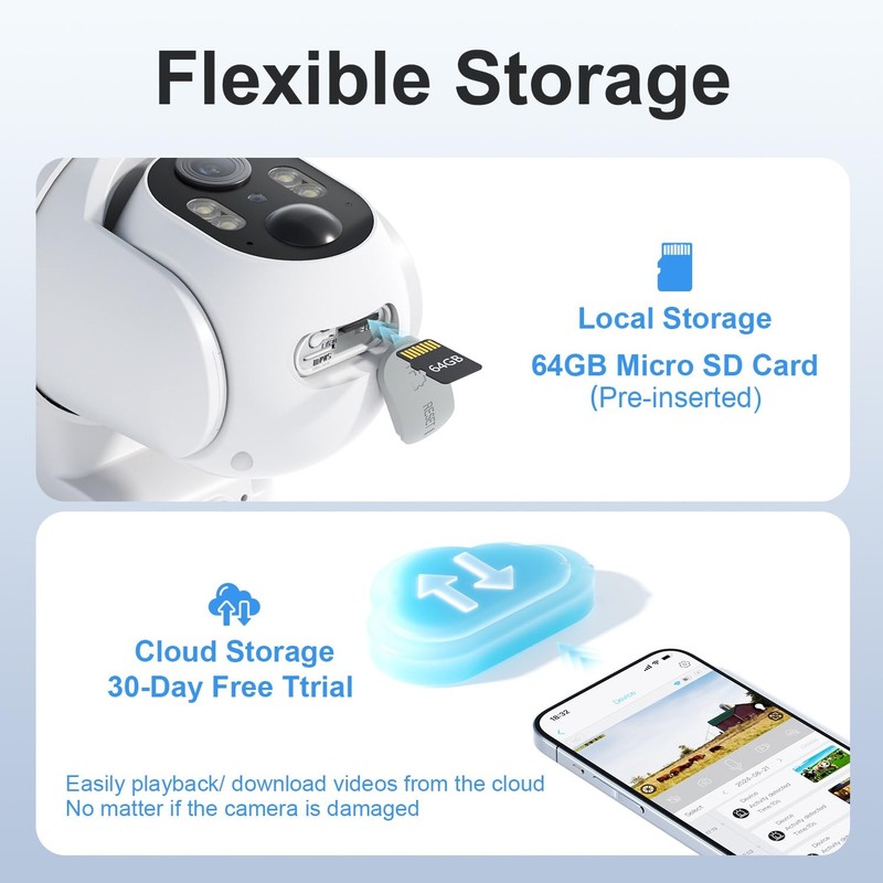 4G LTE Cellular Security Camera No Internet Needed, Solar No