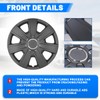 Winjet 15" Matte Black Hubcaps/Wheel Covers, ABS Material Exterior Accessories