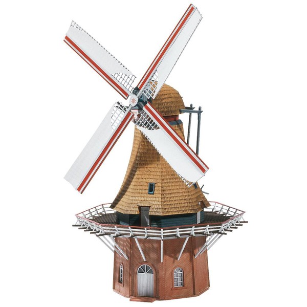 FALLER Windmill Model Kit with 169 Individual Parts 180 x 180 x 320 mm I Model Railway Accessories H0 I Model Railway H0 Frisian Windmill