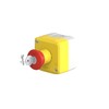 Schneider Electric Control station, plastic, yellow lid, 1 red mushroom