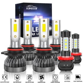 AUIMSOCO A+ For Toyota Corolla 2009 2010 2011 2012 2013 LED Headlights + Fog Lights 6000K