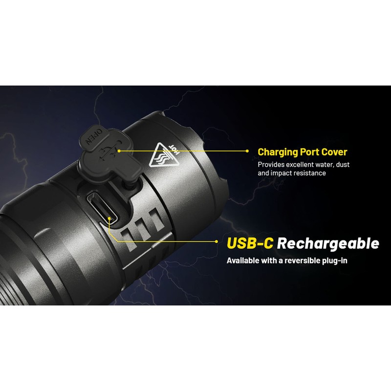 Nitecore P23i Tactical Flashlight, 3000 Lumen USB-C Rechargeable Long Throw