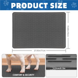 Dog Grooming Table Mat Pad Non Slip, Multipurpose Soft Pet Grooming Table Mats at Home, 28 x 19.7 Inch Silicone Durable Anti-Fatigue Groomer Mats Paw Protection Easy-Clean Cat Dog Bath Mat (Black)