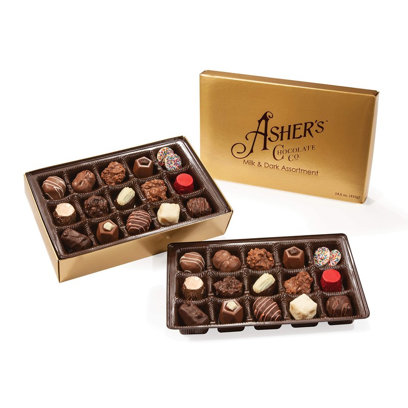 Asher's Chocolates, Milk and Dark Chocolate Assortment, Small Batches of