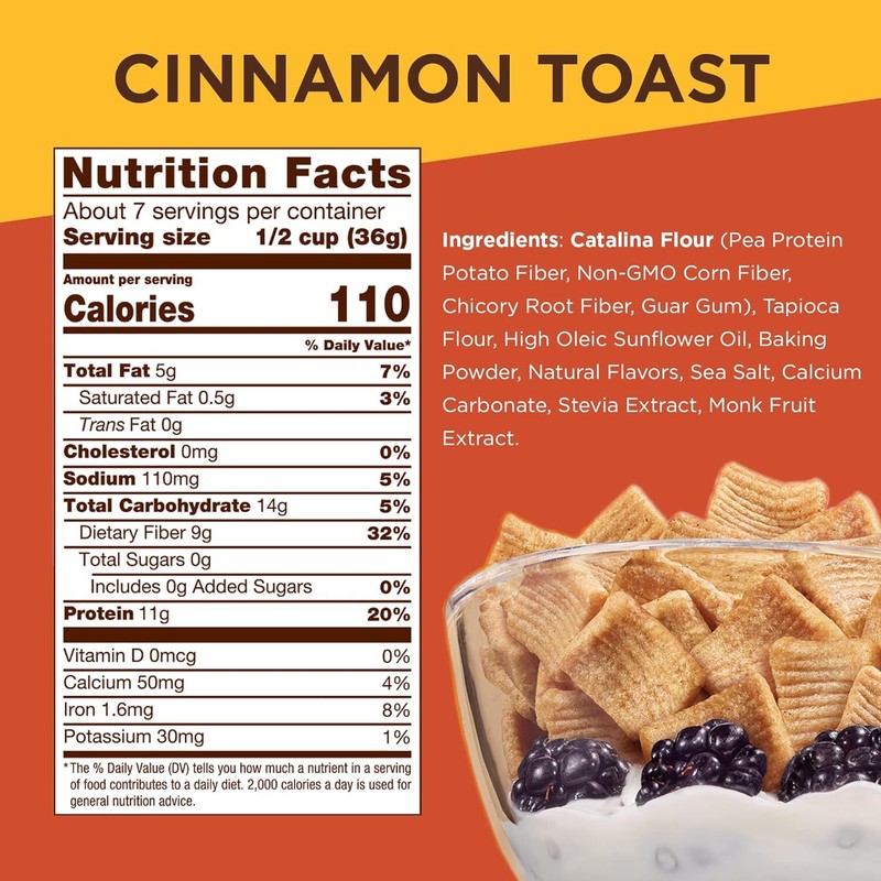 Catalina Crunch Keto Friendly Cereal Cinnamon Toast 9 Oz