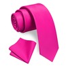 GUSLESON Hot Pink Tie for Wedding Solid Formal 6cm Slim