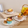 Koythin Ceramic Dessert Plates, Cute Fruits Dinner Plate, Printed Flowers