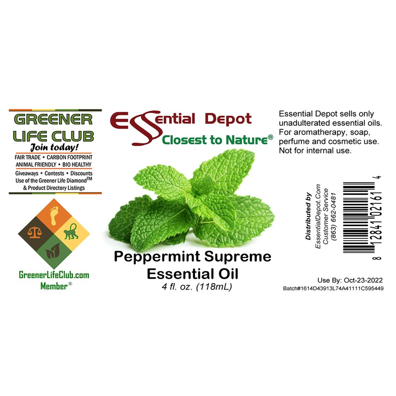 Essential Depot Peppermint Essential Oil - GC/MS Tested - Supplied