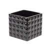 Bubble surface square black ceramic flower pot 14 cm Piano
