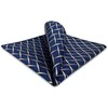 S&W SHLAX&WING Navy Blue Yellow Mens Pocket Square Patterned Geometric