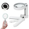 6X Rechargeable Magnifying Glass with 16 LED Light, Foldable Handheld