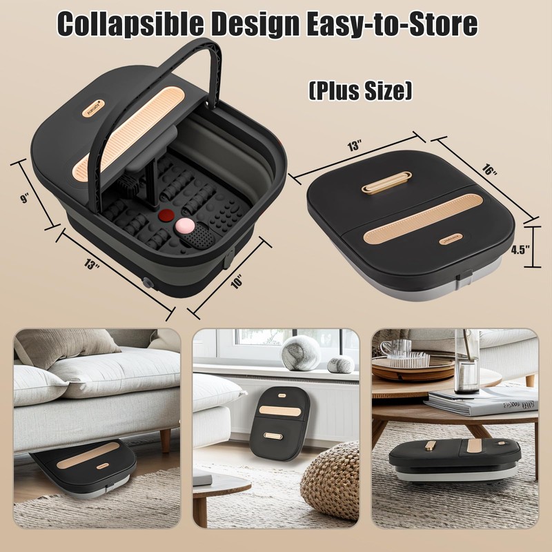 FOFOJÔY Collapsible Foot Spa Bath with Massager and Heat and