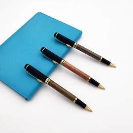 Accod Rollerball Pen Business Signature Pen Durable Office Pen with Two 0.5mm Black Refills Gift Pen Gift Box (Yellow)