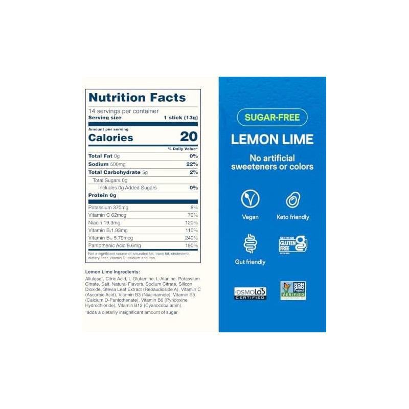 Liquid I.V.- Multiplicador de Hidratación Sin Azúcar Lima Limón Mezcla