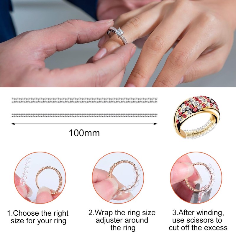 Kzouenzu Set of 7 Ring Sizers for Measuring Ring Diameters,