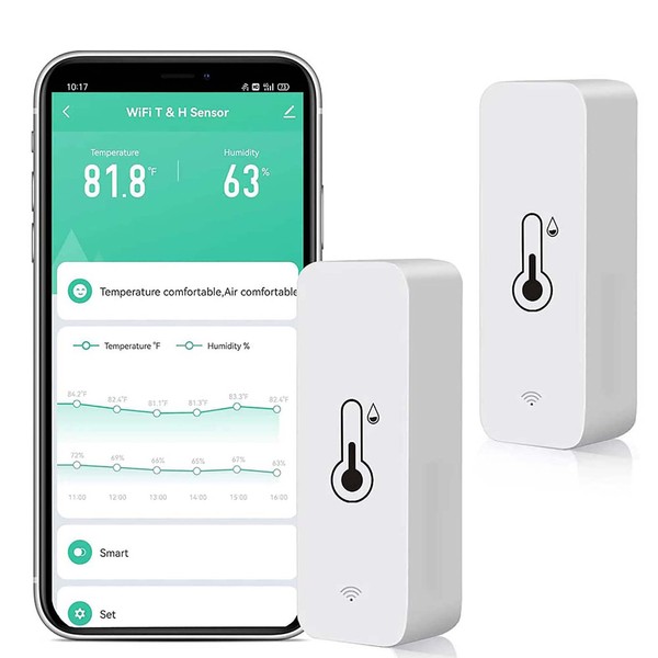 WiFi Hygrometer Thermometer Sensor: Smart Temperature Humidity Monitor, with Remote
