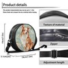 Salabomia Rough Collie Round Crossbody Handbag for Women, Circle Small