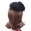 Lawliet Autumn Winter Beret Hat Flower Wool Fascinator Hat Gatsby