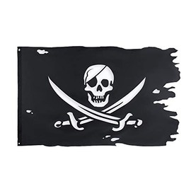 Bandera pirata Jack Rackham de FLAGLINK Jolly Roger Broadsword Old Skull Bones, Ragged Broadsword