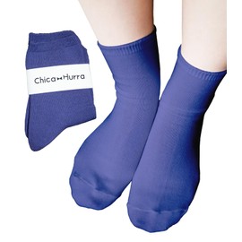 Chica Hurra Women's Socks, Low Crew Length, 9.1 - 9.8 inches (23 - 25 cm), Same Color, Set of 2, Made in Japan, dusty blue