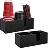 Fiwochic 2 Pcs Acrylic Coffee Cup Holder with 3 Compartments