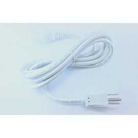 OMNIHIL [UL Listed] White 8 Feet Long AC Power Cord Compatible with Sole LCR Exercise Bike