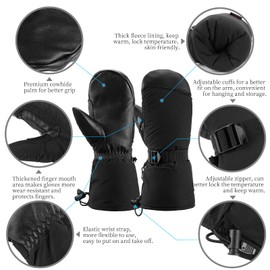 OZERO Winter Ski Gloves Cold Weather Glove Snow Mittens for Men and Women Skiing Snowboard Snowmobile chopper mittens