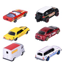 Majorette - Model Car from the Premium Birthday Edition 60 Years, Random Selection of 6 Metal Toy Cars (One Model per Decade), 7.5 cm, from 3 Years