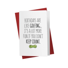 Karto Golf Birthday Card For Men Women, Large 5.5 x 8.5 Golfer Birthday Card For Him Her, Funny Birthday Card For Husband Boyfriend Dad Brother Keep Count Simple