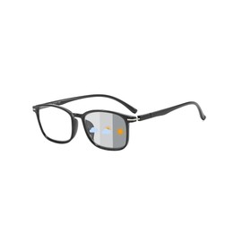 Suertree Self-tinting blue light filter distance glasses, lightweight photochromic myopia glasses for men and women, black - 1.0X