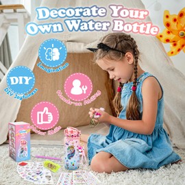 snookids Unicorn Gift Girls 4 5 6 7 8 9 Years, DIY Drinking Bottle Craft Girls 5 6 7 8 9 10 Years, Water Bottle Diamond Painting Craft Set Creative Toy for Children Birthday Gift