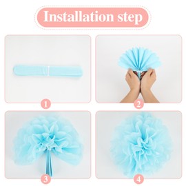 BestoFun Pack of 16 Colourful Tissue Paper Pompoms Beige Pink Pompoms Decoration Green Purple Light Blue Decoration for Wedding Decoration Table Decoration Birthday Decoration Boho Decoration Garden