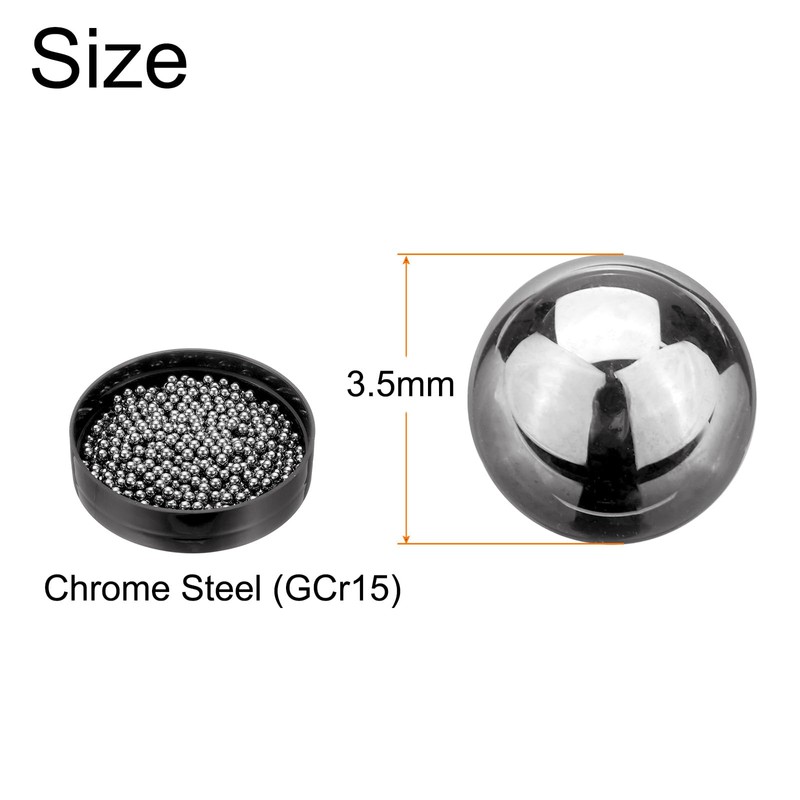QUARKZMAN Pack of 500 Chrome Steel Ball Bearing Balls, 3.5