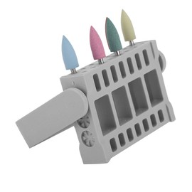 16Holes Manicure Drill Bits Holder,Nail Polishing Heads Display Case,Nail Drill Bits Holder with Dust Proof Nail Tools Container(#1)