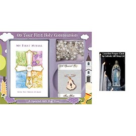 Symbolic Holy Communion Gift Set - Praying Hands Remembrance of My First Holy Communion Book (C5201)