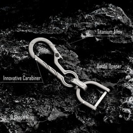 KeyUnity Titanium EDC Keychain Clip with Bottle Opener,Quick Release Carabiner Key Ring Holder for Men,(KM14SW)