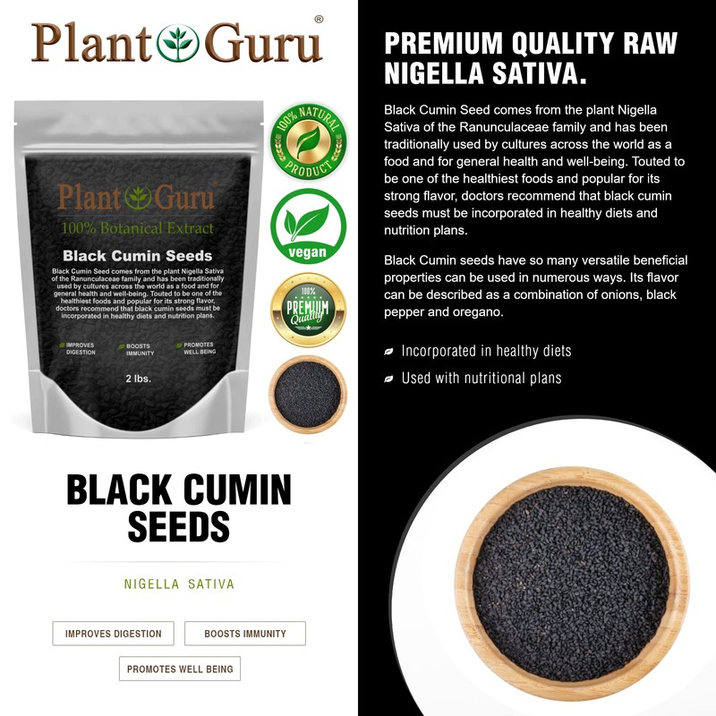 Black Cumin Seeds Whole 2 lbs. Bulk - Nigella Sativa