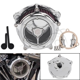 Unbranded Chrome Air Cleaner Intake Filter System Kit For Harley Street Bob Softail Trike