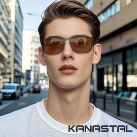KANASTAL Sunglasses, Men's, Sports, Ultra Elastic Ear Hook, Frame, Polarized, UV 400, Ultra Lightweight, Hanko, [K2] TR90+ Brown