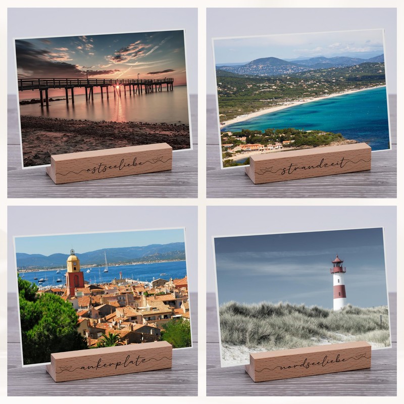 Interluxe Kartenhalter - Heimat - Grußkartenhalter mit Spruch Zuhause Fotohalter