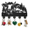 MAYJOYDIY Coat Hook Cow Forest Motif Wall Mount Calf Natural