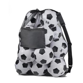 OrgaWise Football Bag for Balls with Non-Slip Pad and Big Pocket,Ball Bags for Football,Football Ball Bag(10-15Balls) (Pocket, 30"x40")