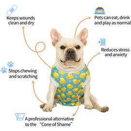 CuteBone Skulls SSF03L-DE Dog Surgery Recovery Suit Cat Surgical One-Piece Female Body Suits Male Prevent Pets from Licking Wounds